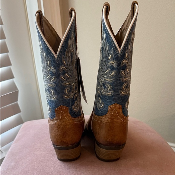 Brown and Blue Western Cowboy Boots - Picture 5 of 6